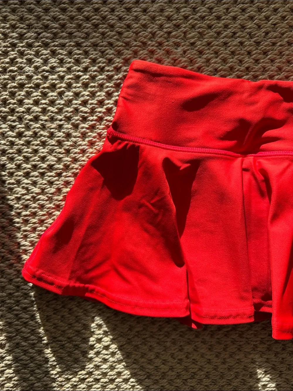 Bright Red Circle Skater Skirt with Star Detail